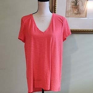 Lilly Pulitzer Coral V-Neck Short Sleeve Tee